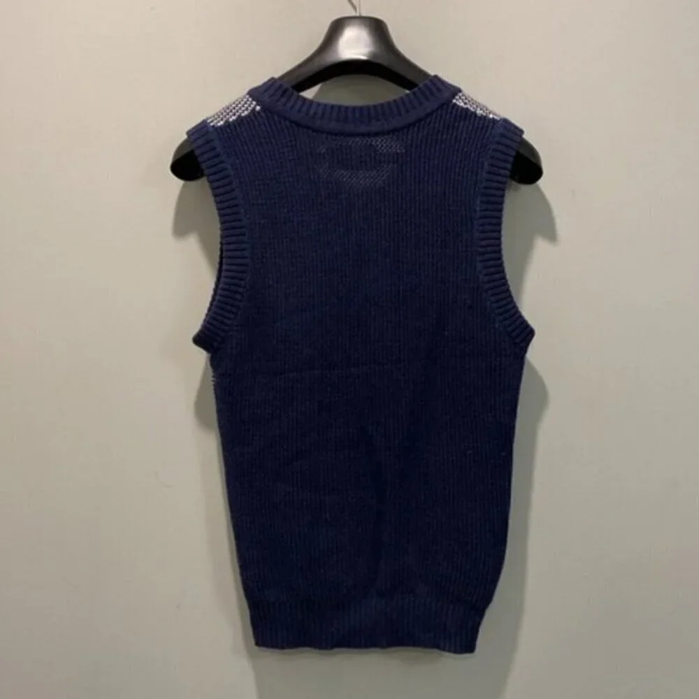 TRONATA Blue Knit Sweater Vest - Picture 12 of 15